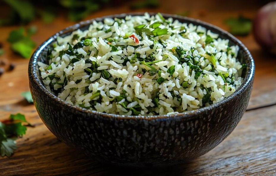 Arroz com espinafre