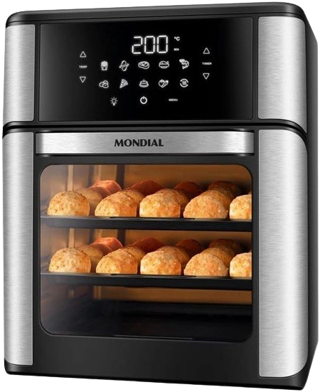 Fritadeira Air Fryer Forno Oven 12L, Mondial, BrancoInox, 2000W, 127V - AFON-12L-WI987