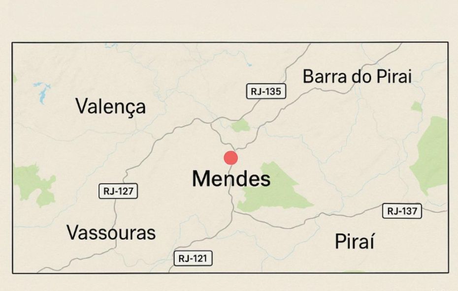 Qual a cidade depois de Mendes - RJ