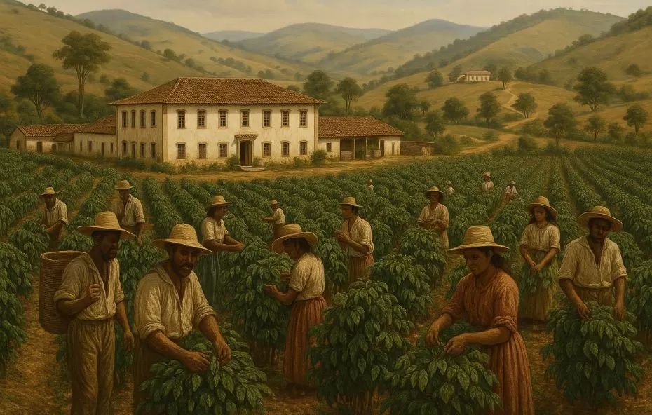 Como eram as fazendas de café em Mendes